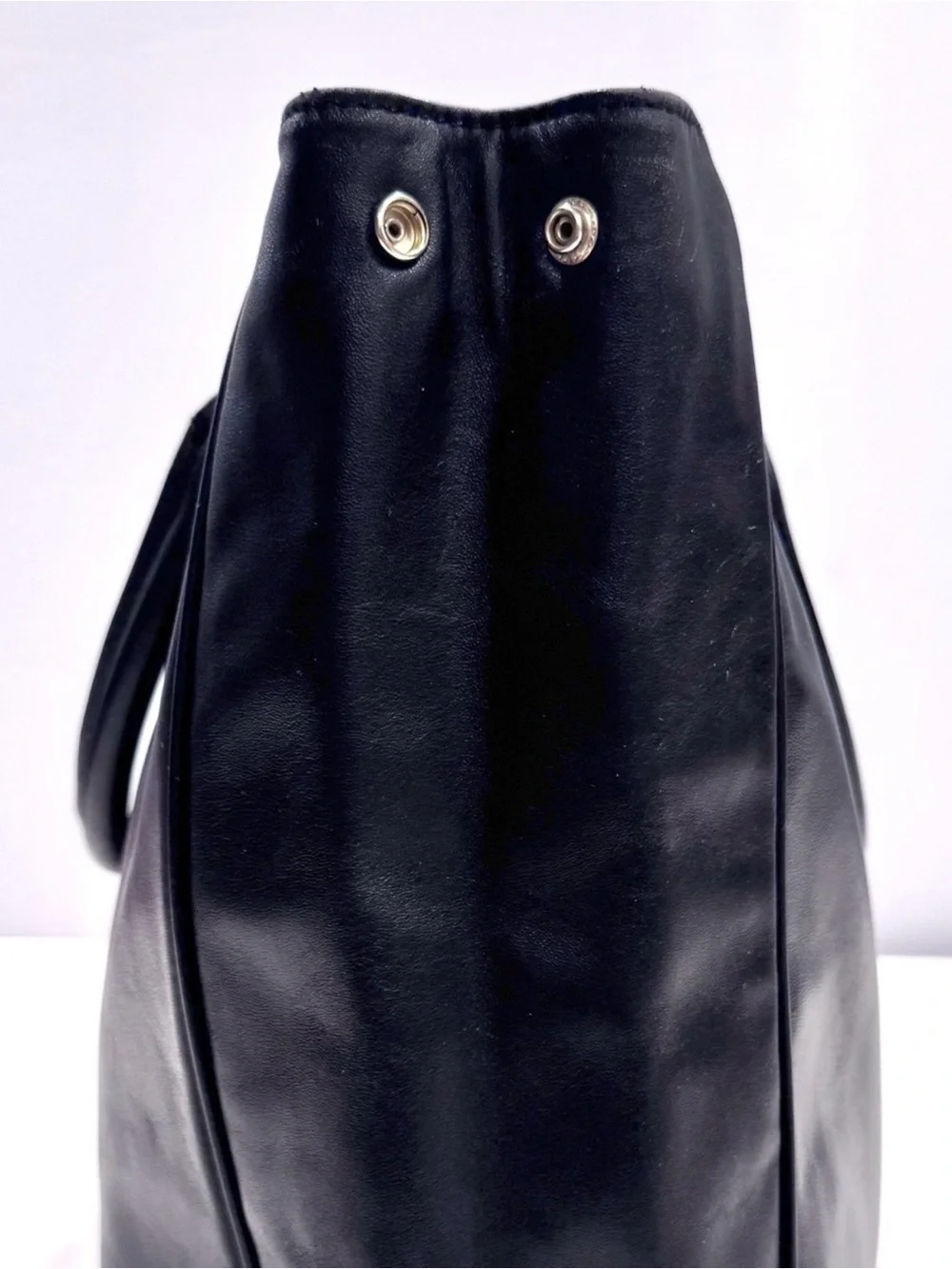Barneys New York Black Leather Top-Handle Tote